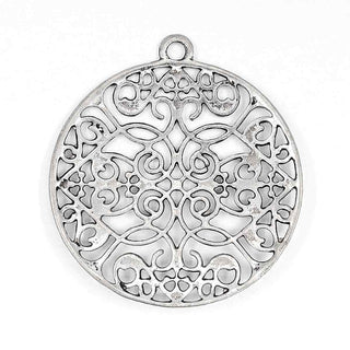 Maxi Dije Mandala Tipo Filigrana Estilo Tibetano Tono Plata Envejecida 35mm | 1 ud