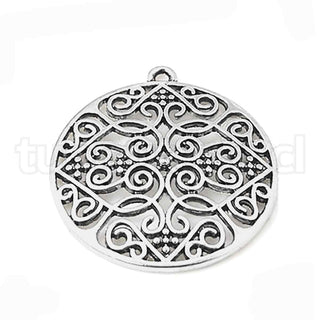 Colgante aleación estilo Tibetano. mandala tipo Filigrana, 35×2.5mm.