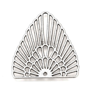 Maxi Dije Triángulo Boho Chic Estilo Tibetano Tono Plata Envejecida 42x40x1mm | 1 ud