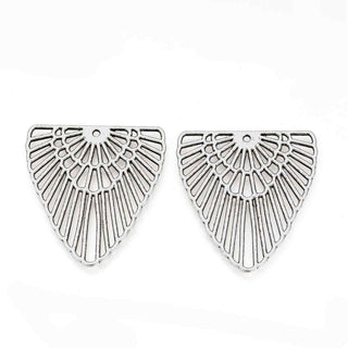 Maxi Dije Triángulo Boho Chic Estilo Tibetano Tono Plata Envejecida 42x40x1mm | 1 ud