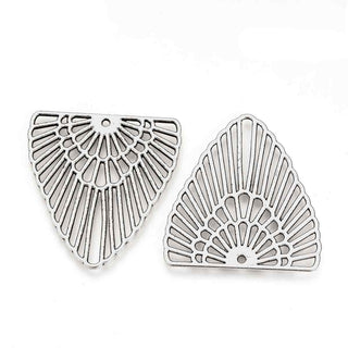Maxi Dije Triángulo Boho Chic Estilo Tibetano Tono Plata Envejecida 42x40x1mm | 1 ud