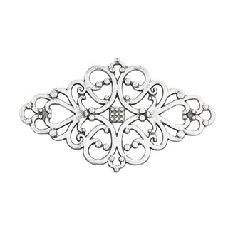 Maxi Dije Conector Rombo Tipo Filigrana Diseño Floral Tono Plata Envejecida 25x42x1.5mm | 2 uds