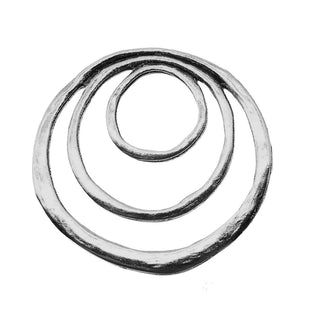 Maxi Dije Anillos Dobles Efecto Martillado Estilo Tibetano Tono Plata Envejecida 49x50x2mm | 1 ud