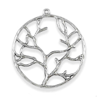 Maxi Dije Árbol de la Vida Tono Plata Envejecida 44x40x2mm | 3 uds
