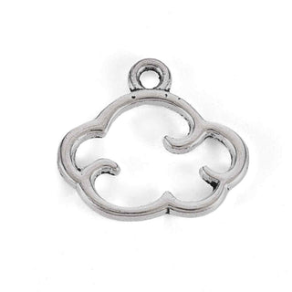 Dije Nube Tono Plata Envejecida 12.5x14x1mm | 14 uds