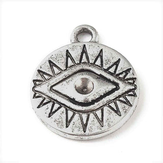 Dije Ojo con Engarce para Rhinestone Tono Plata Envejecida 19x16x2mm | 4 uds