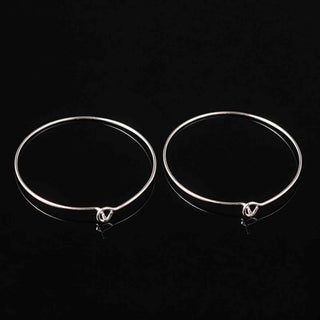 Argolla Aro Redondo de Latón Tono Plata 30 mm | 5 pares