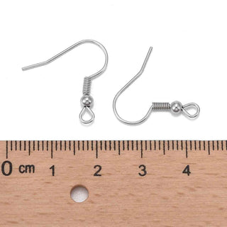 Gancho para Pendiente de Acero Inoxidable 316 Tono Plateado 20x19.5 mm | 8 pares