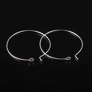 Argolla Aro Redondo de Latón Tono Plata 30 mm | 5 pares