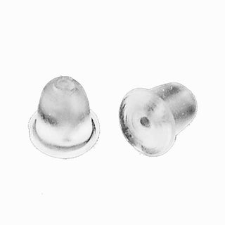 Tope para Pendiente de Goma Transparente 4x4 mm | 100 uds