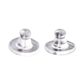 Tope para Pendiente de Silicona Transparente Tipo Disco 10x7 mm | 5 pares