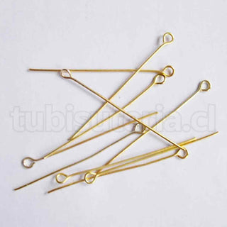Vástagos de engarce, 70×0.7 mm, hierro, color oro.
