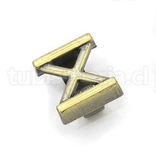 Abalorio decorativo deslizante de aleación de zinc, número romano X, tres tonos para seleccionar, 14x12x4mm.