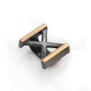 Abalorio decorativo deslizante de aleación de zinc, número romano X, tres tonos para seleccionar, 14x12x4mm.