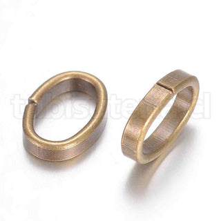 Anillos de enlace de hierro, oval, disponible en tres tonos elegibles, 7x10x2mm.