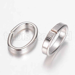 Anillos de enlace de hierro, oval, disponible en tres tonos elegibles, 7x10x2mm.