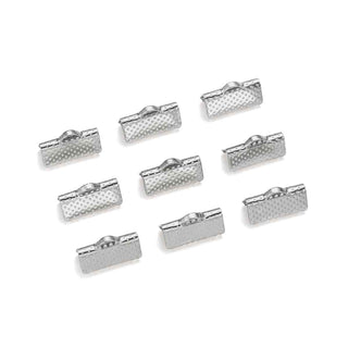 Tapacinta Tipo Carterita de Hierro Tono Platino Libre de Níquel 13×7×5 mm | 12 pares