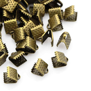 Tapacinta Estilo Carterita de Hierro Tono Bronce Envejecido 6×7×5 mm | 12 pares