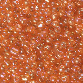 Mostacillón 6/0, abalorio semi transparentes varios tonos para seleccionar, color AB, tornasol,  tamaño 4 mm. 20 gramos.