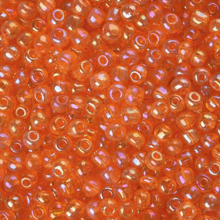 Mostacillón 6/0, abalorio semi transparentes varios tonos para seleccionar, color AB, tornasol,  tamaño 4 mm. 20 gramos.