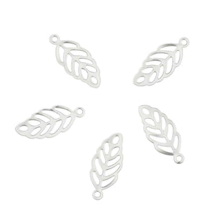 Dije Hoja Calada de Acero Inoxidable 201 Tono Acero 13×5.5×0.5 mm | 18 uds