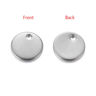 Dije Etiqueta Redonda Lisa para Estampar de Acero Inoxidable 304 Tono Acero 8×0.8 mm | 8 uds