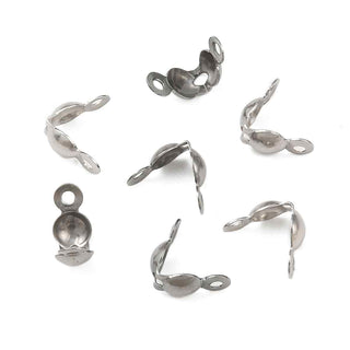 Tapa Nudo Conchita de Acero Inoxidable 316 Tono Acero 8×4 mm | 40 uds