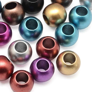 Abalorio Acrílico Rondelle Metalizado Mate Multicolor 14mm | 30 uds