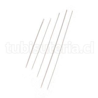 Agujas de acero inoxidable para bisutería y abalorios, varias medidas para seleccionar.