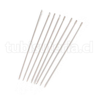 Agujas de acero inoxidable para bisutería y abalorios, varias medidas para seleccionar.