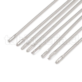 Agujas de acero inoxidable para bisutería y abalorios, varias medidas para seleccionar.
