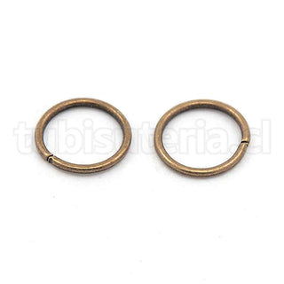 Argollas de unión o enlace, 10×1mm, hierro, sin soldar, color bronce envejecida.