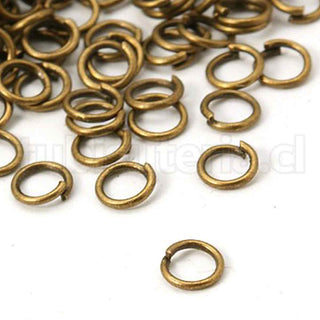 Argollas de unión o enlace, 5×0.7mm, hierro, sin soldar, color bronce envejecida.