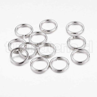 Argollas de unión o enlace, 12×1.5 mm, hierro, sin soldar, platino.
