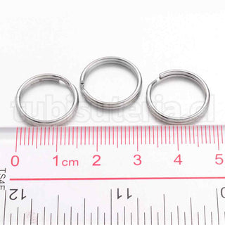 Argolla de unión doble, 16×1.5mm, hierro, sin soldar, color platino.
