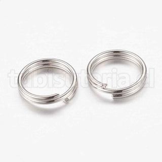 Argollas de unión o enlace, anillos de salto de doble Bucle, color platino, tamaño 8x1.4 mm