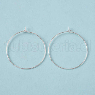 Pendientes de argolla para aros de 30mm, latón.