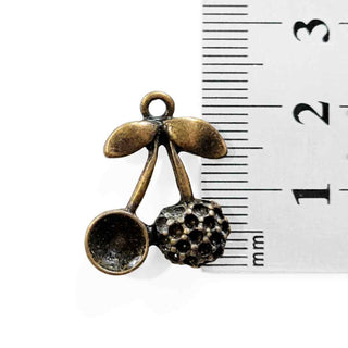 Dije de Cereza de Aleación de Zinc Tono Bronce Envejecido 16×22×4 mm | 5 uds