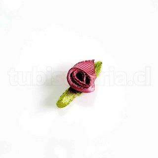 Flores de tela pequeñas, satín, para aplicaciones diversas, besitos, varios tonos para seleccionar, tamaño aproximado 20x6mm.