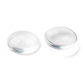 Cabujón de vidrio transparente, cúpula con base plana, varios tamaños.