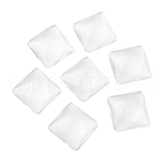 Cabochon de cristal transparente, cuadrado, 25x25x6.5~7.5 mm, 25mm