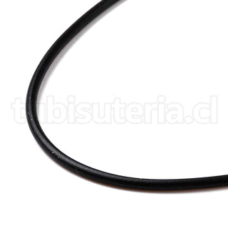 Cordón de caucho negro para hacer collares, con fornituras y cadena de hierro, 18". 10 unidades