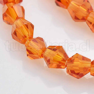 Cuentas de vidrio bicono facetadas, 3 mm, 107~110  pzs/tira.