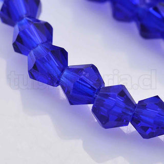 Cuentas de vidrio bicono facetadas, 3 mm, 107~110  pzs/tira.