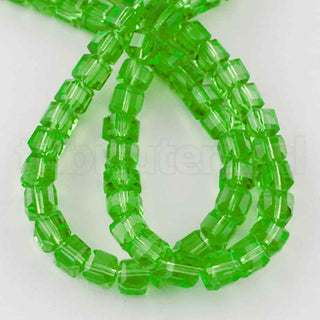 Cuentas de vidrio facetadas, cubos de 4 mm, 98~100 pzs/tira.