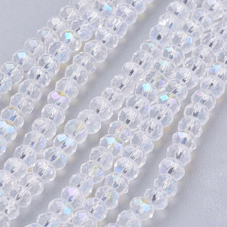 Cristal Chino Rondelle Facetado Transparente Electrochapado AB 3 mm | 1 tira