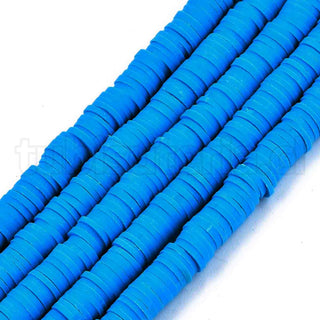 Abalorios de arcilla polimérica 6mm, cuentas Heishi, disco, color calipso oscuro.