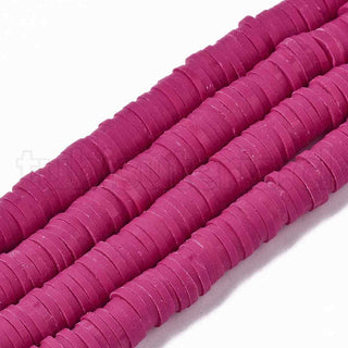 Abalorios de arcilla polimérica 6mm, cuentas Heishi, disco, color cereza