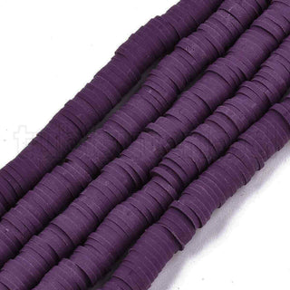 Abalorios de arcilla polimérica 6mm, cuentas Heishi, disco, color púrpura oscuro.