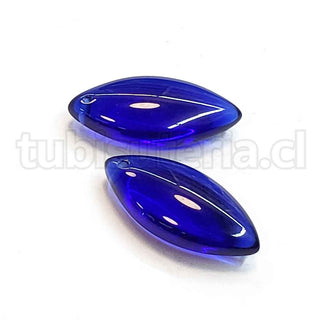 Colgantes de vidrio, transparentes, en forma de ojo de caballo, varios colores para elegir. 14x31x8mm.